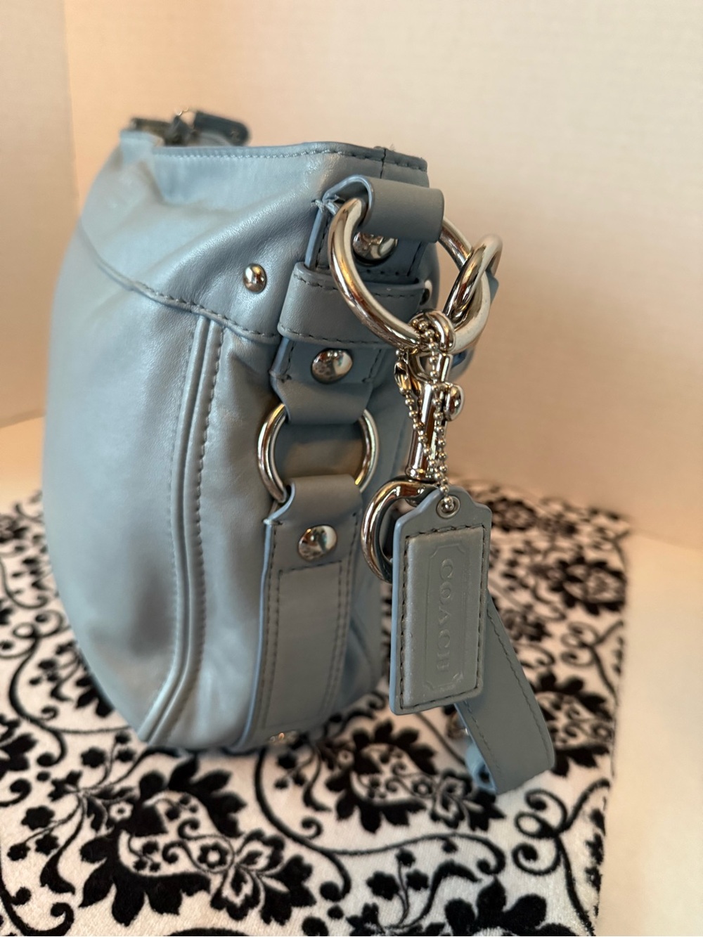 Coach Zoe Leather hobo bag Baby Blue - Picture 3 of 13